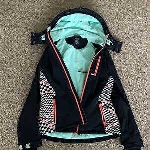 Sweaty Betty Women’s Ski Jacket | Black + Mint | Size Medium | Waterproof